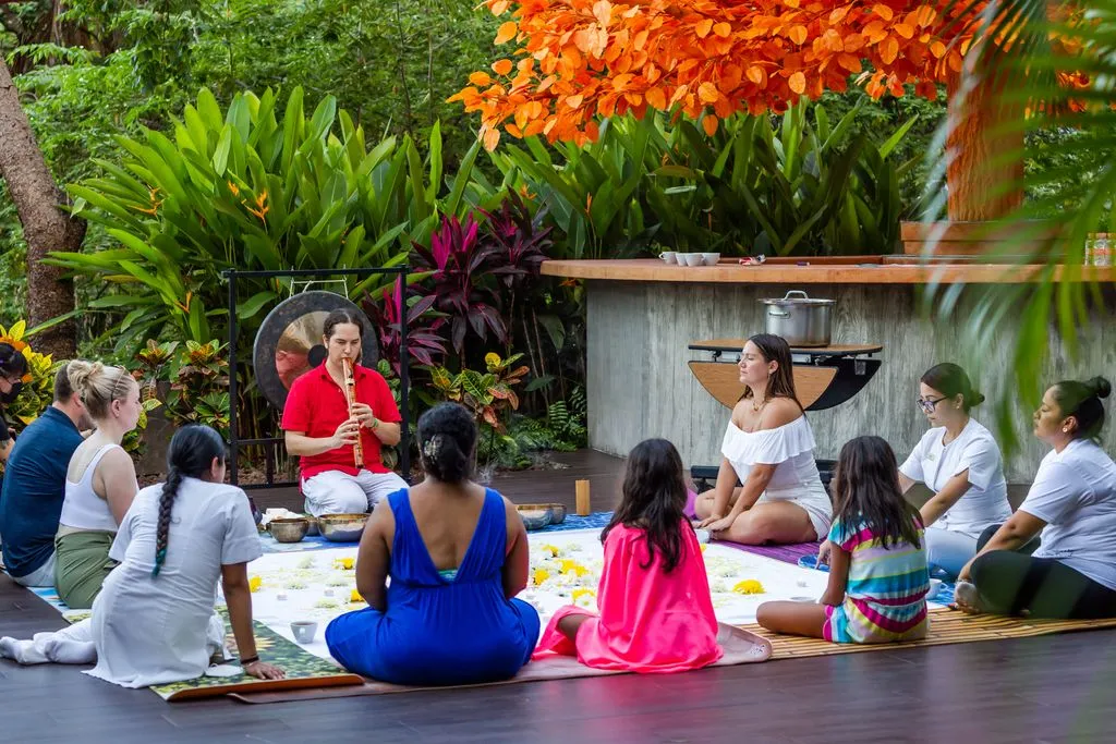 Yoga session at Garza Blanca Puerto Vallarta during Wellness Month