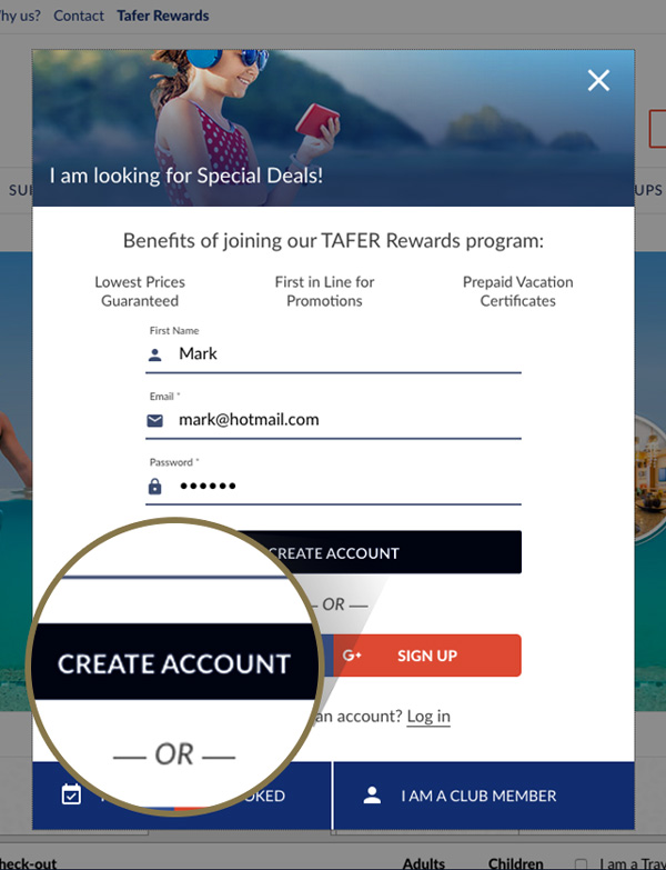 Tafer Rewards Register